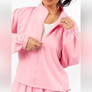 Pink Lily Pink Full-Zip Windbreaker Jacket